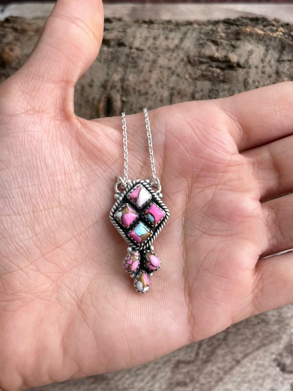 Handmade Sterling Silver Cotton Candy Necklace