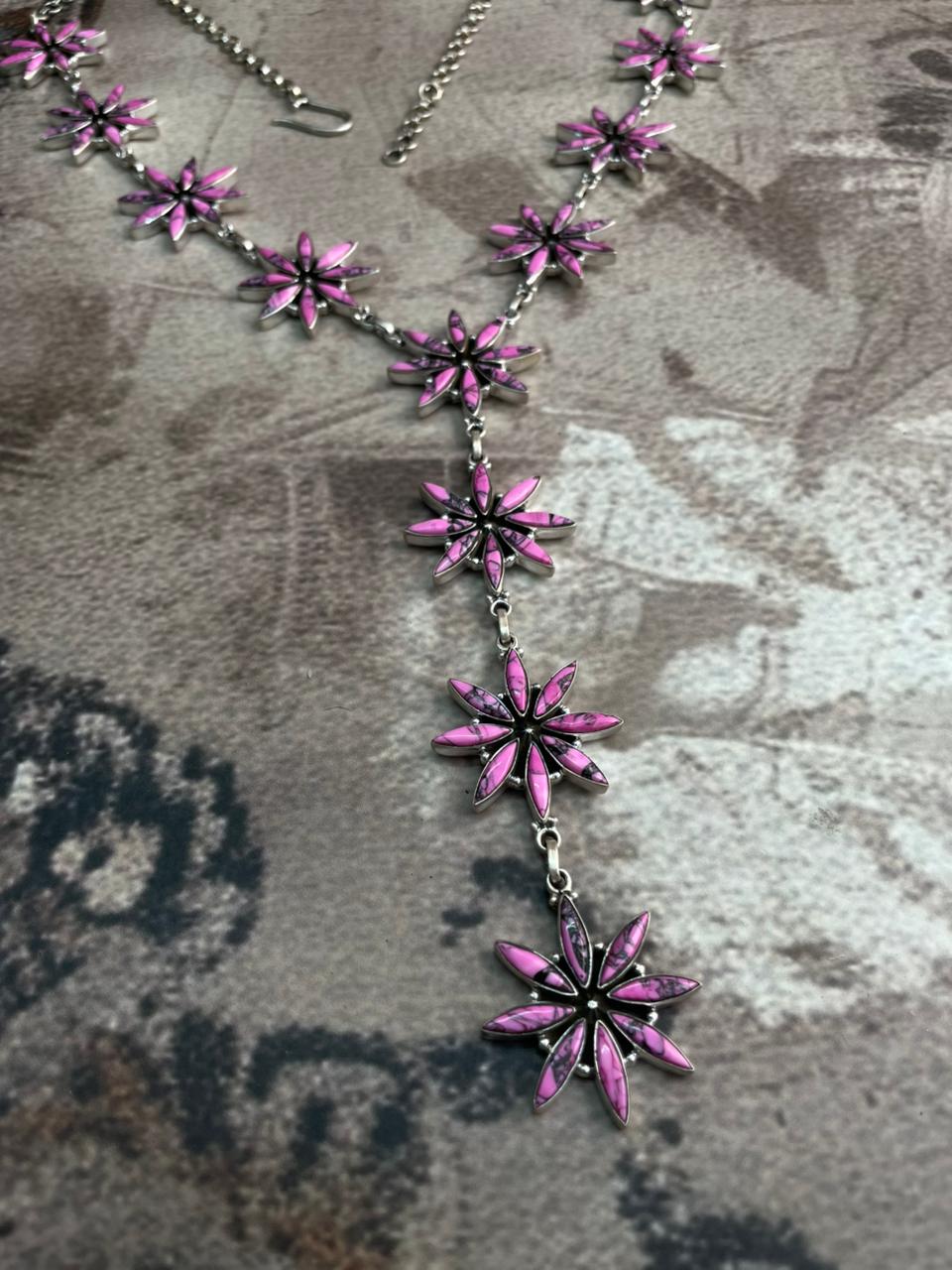 Handmade Sterling Silver Cherry Blossom Star Necklace