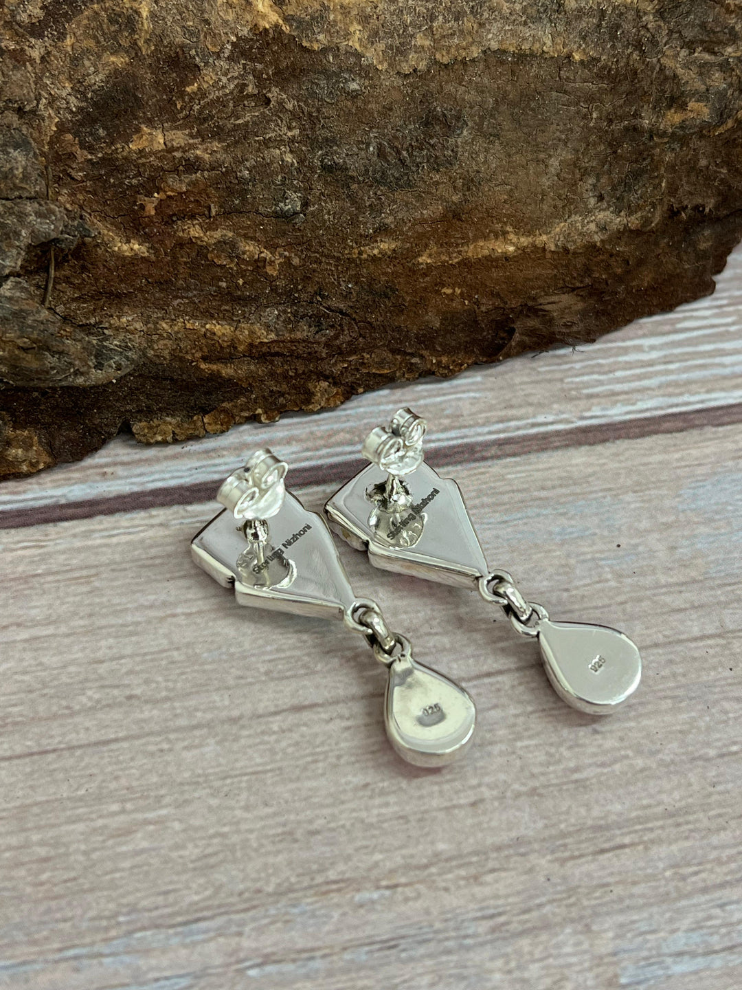 Handmade Sterling Silver Cotton Candy Turquoise Dangle Earrings