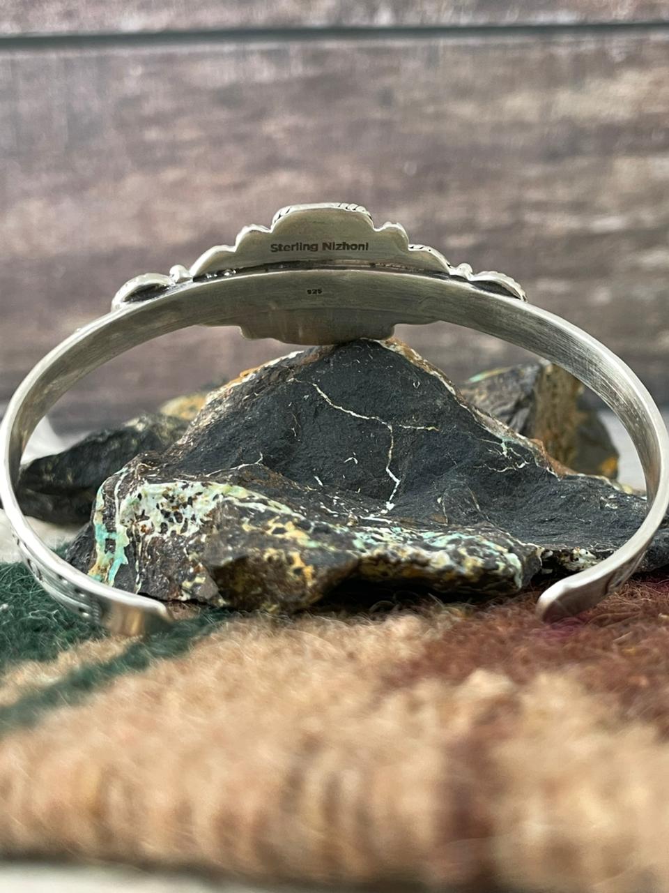 Handmade Sterling Silver Cherry Blossom Cuff Bracelet