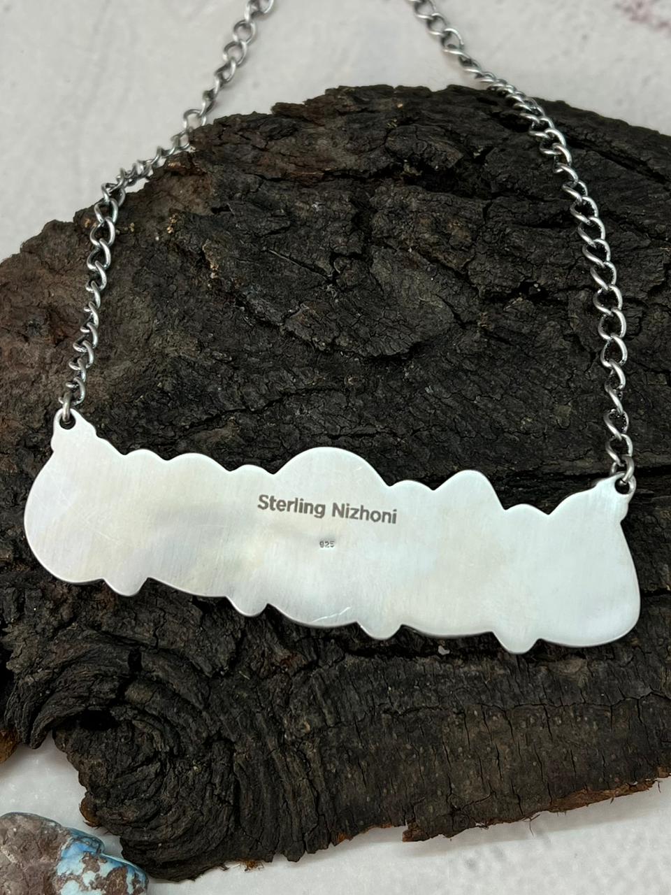 Handmade Sterling Silver Emerald Rose Necklace