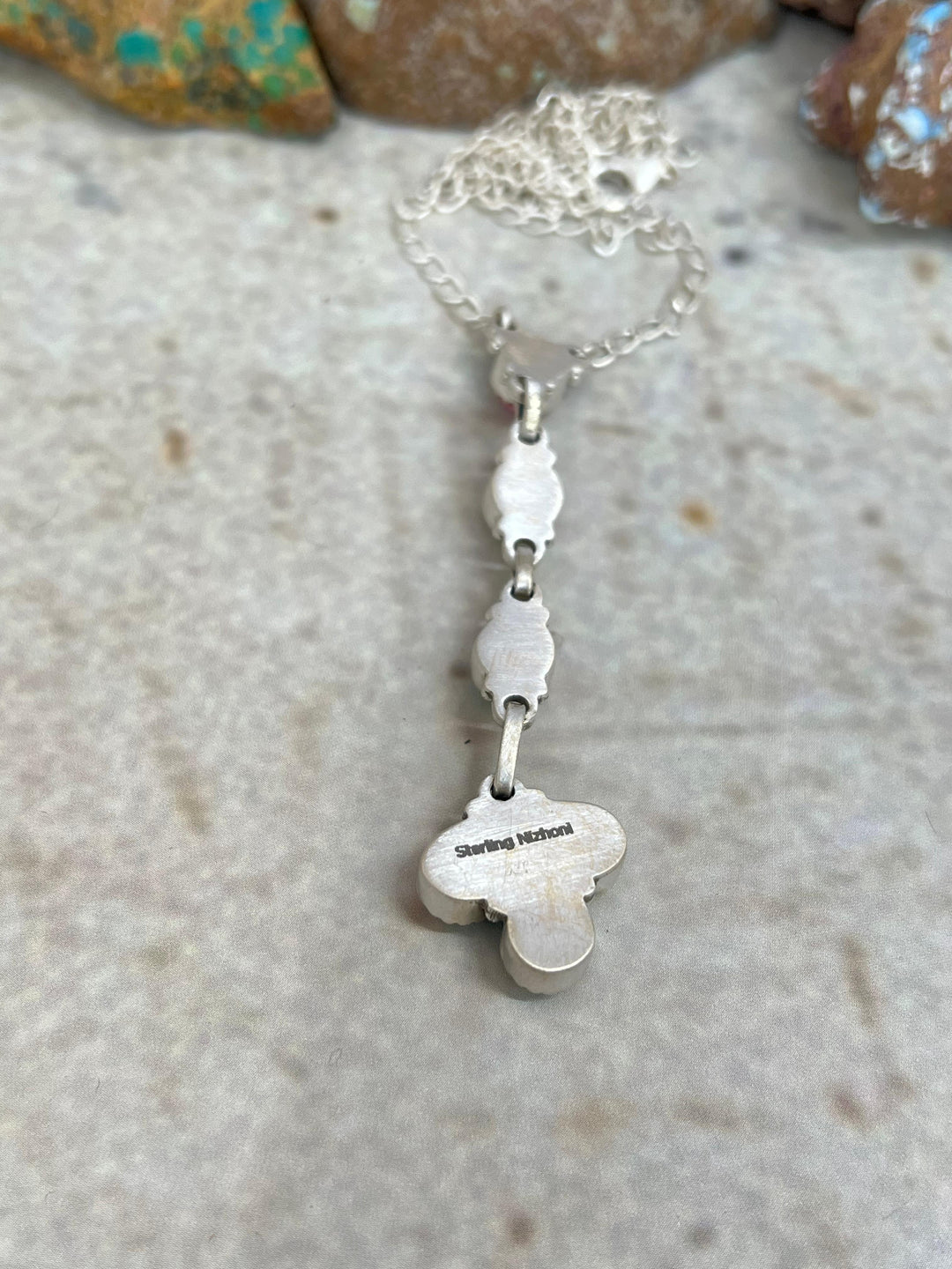 Handmade Sterling Silver Cotton Candy Turquoise Necklace