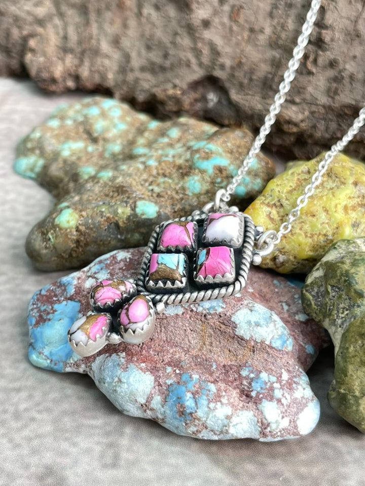 Handmade Sterling Silver Cotton Candy Necklace