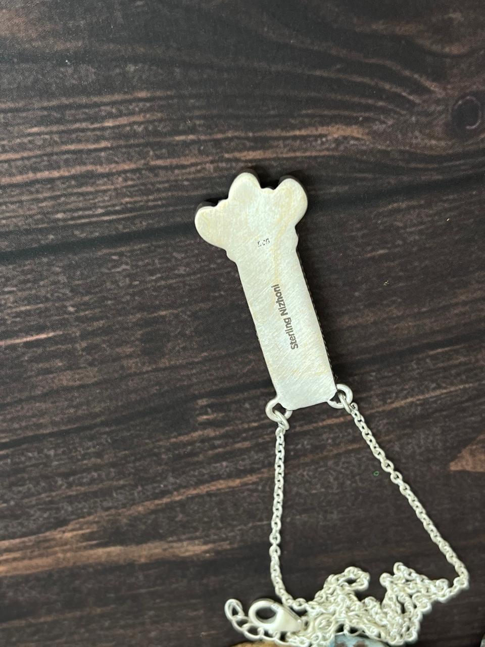 Handmade Sterling Silver Cotton Candy Turquoise Necklace