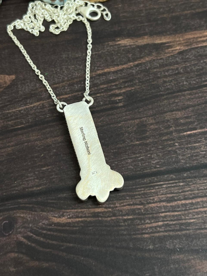 Handmade Sterling Silver Cotton Candy Turquoise Necklace