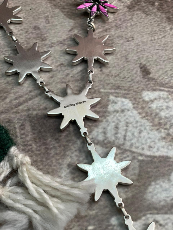 Handmade Sterling Silver Cherry Blossom Star Necklace