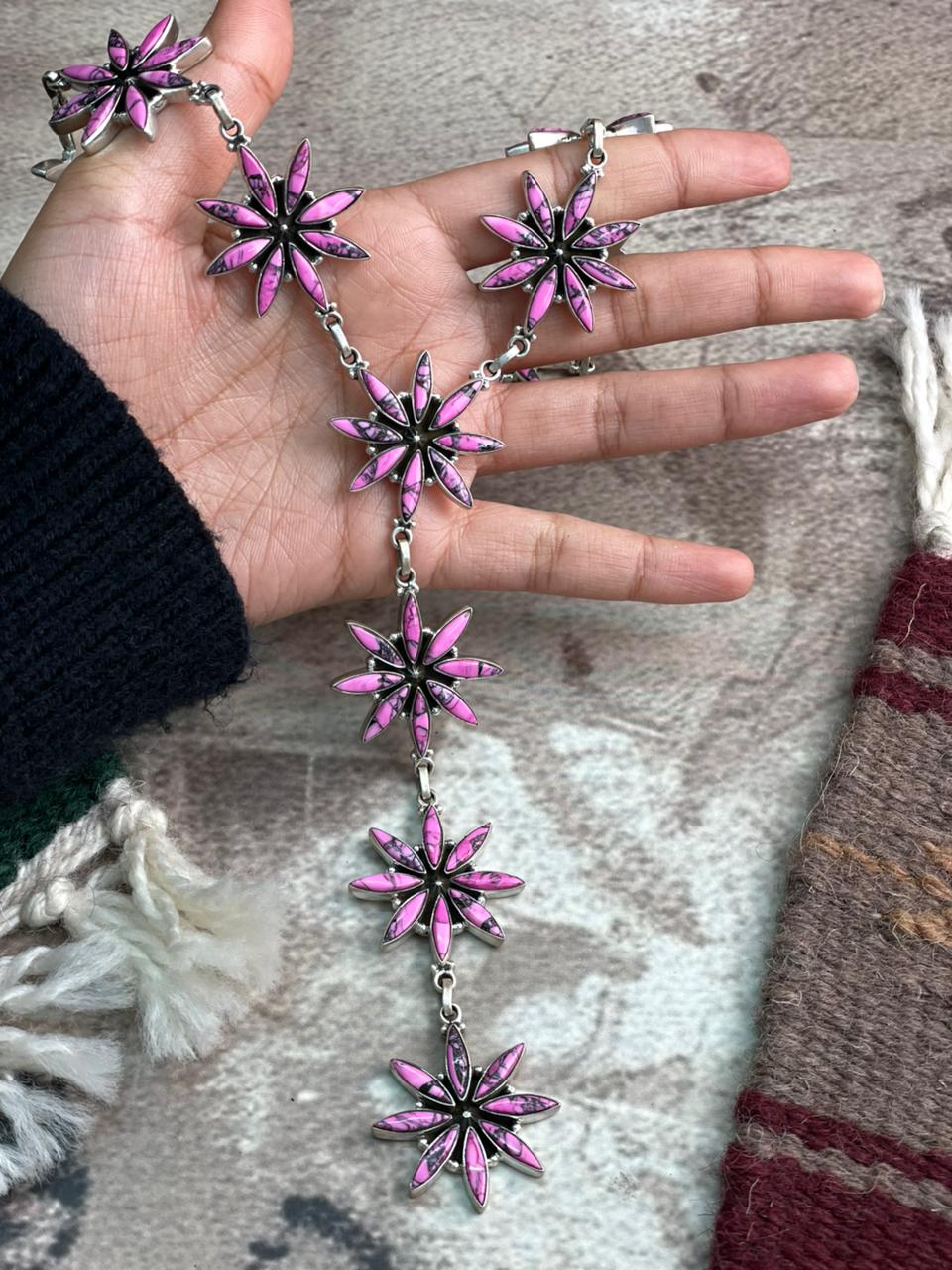 Handmade Sterling Silver Cherry Blossom Star Necklace