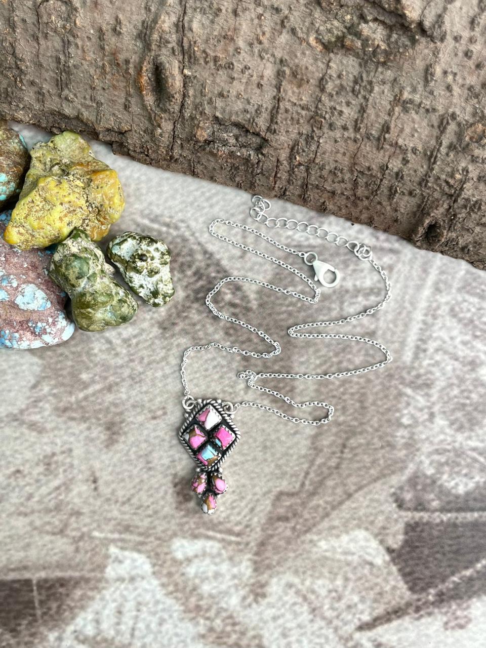 Handmade Sterling Silver Cotton Candy Necklace