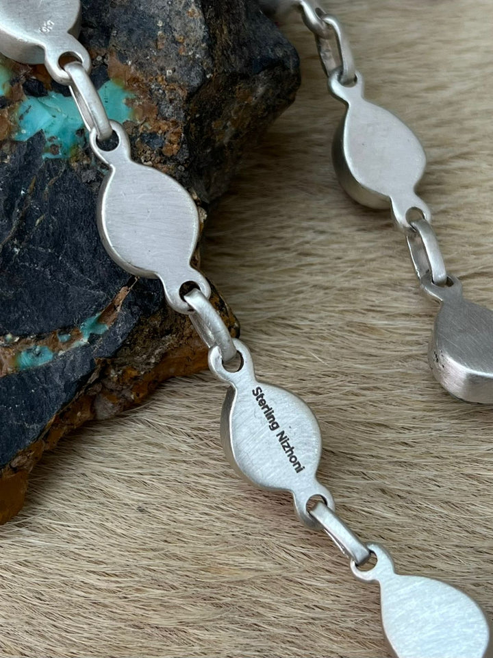 Handmade Sterling Silver Cotton Candy TurquoiseNecklace Nizhoni Traders LLC