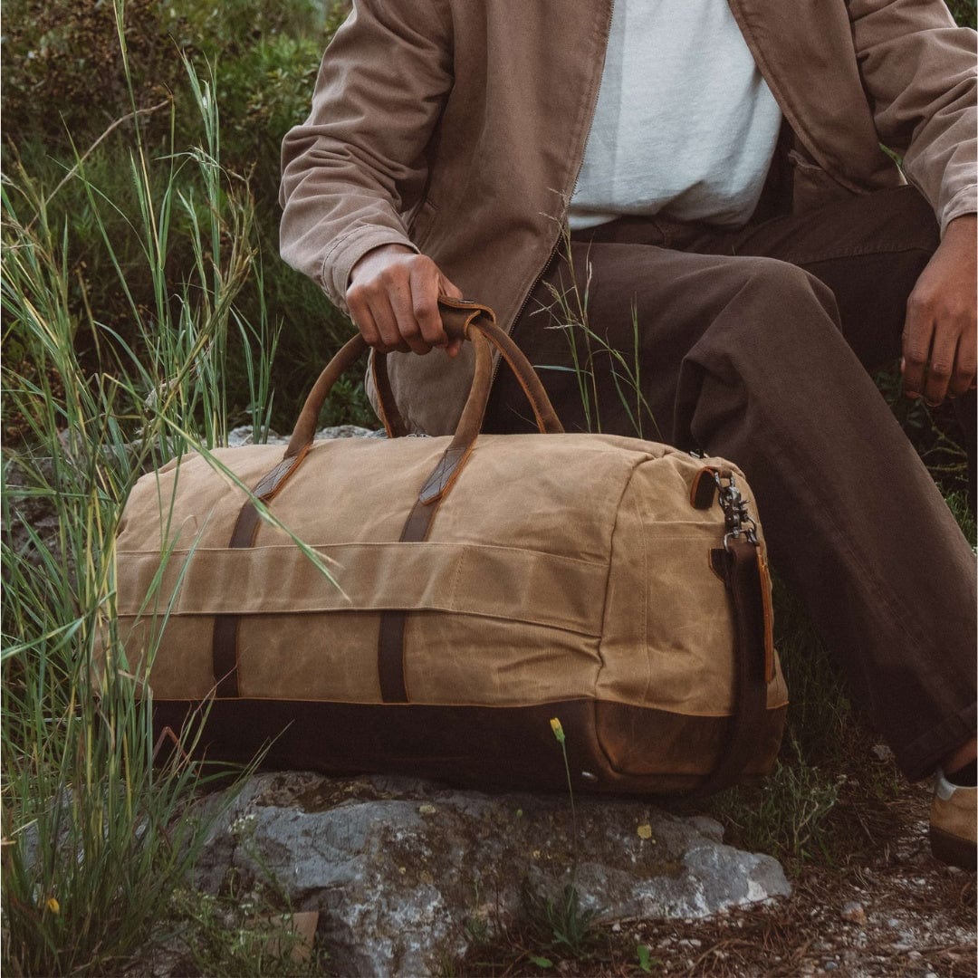 Canvas & Full-Grain Cowhide Leather Weekender Bag