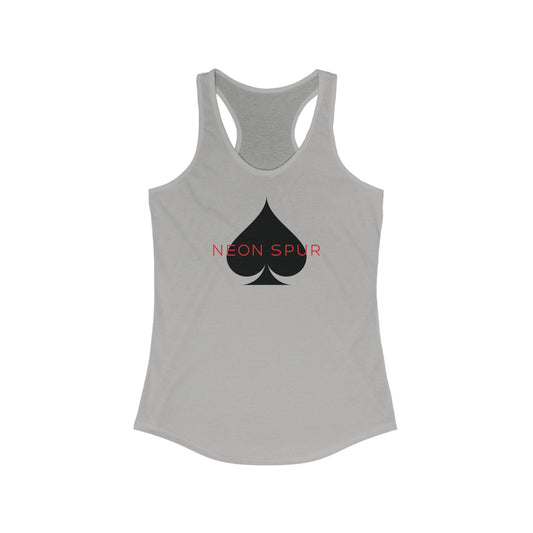 Red Neon Spur Spade Racerback Tank