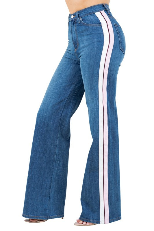 Striped Wide Leg Jean -33" Inseam