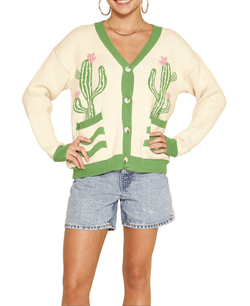 Cactus Flower Cardigan