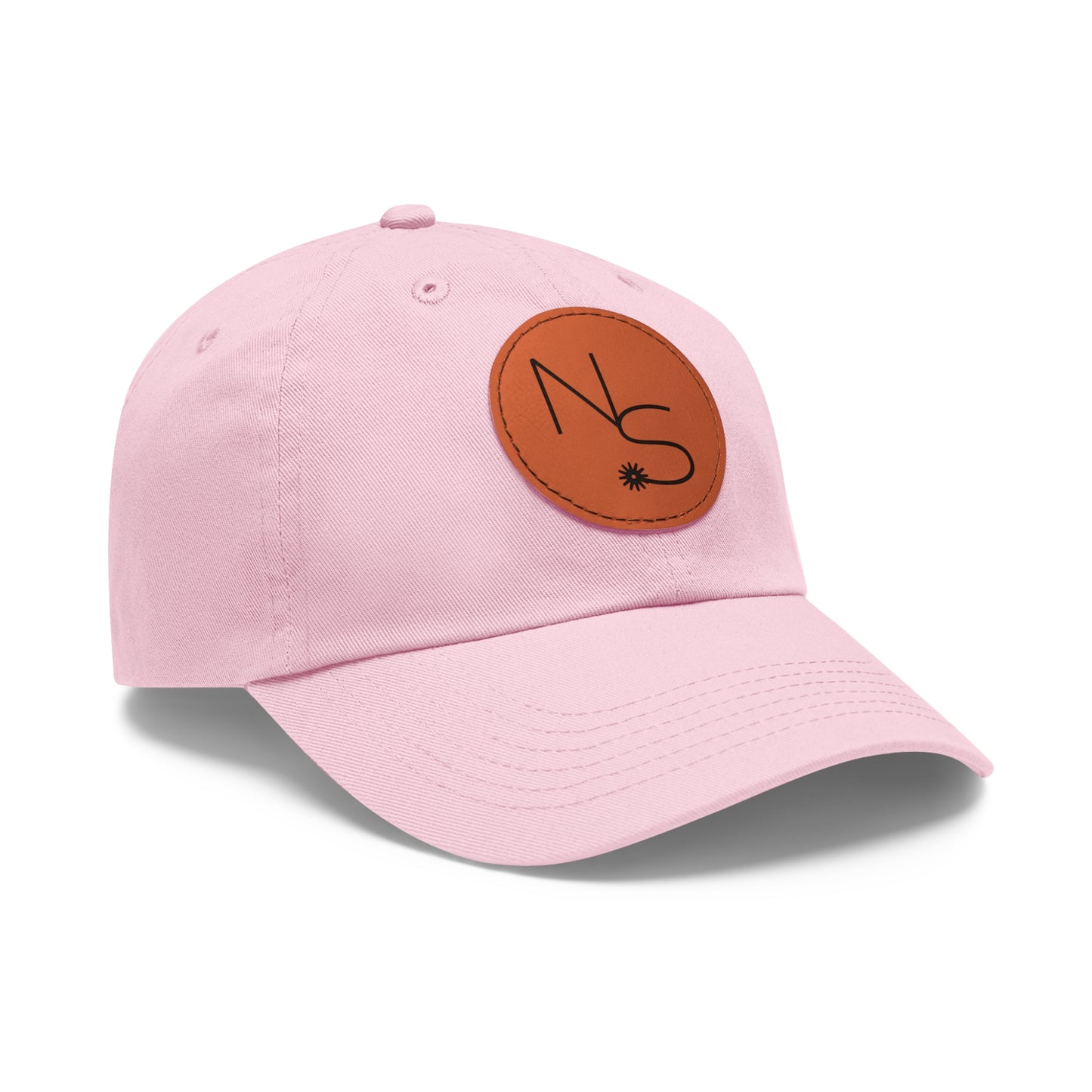 Neon Spur Emblem Dad Hat with Round Vegan Leather Patch