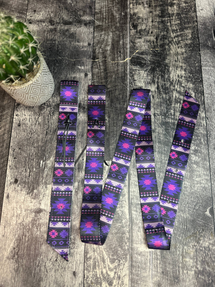 Purple Aztec Nylon Latigo and Off Billet Set
