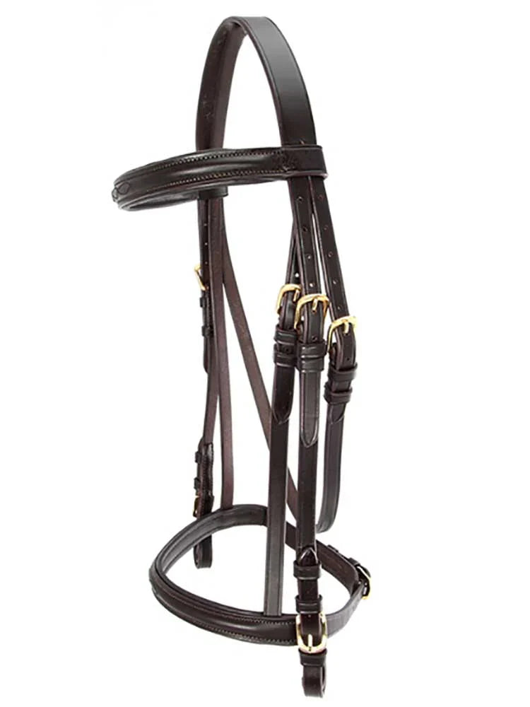 Pinehurst Round Raised Snaffle Bridle Grewal Equestrian