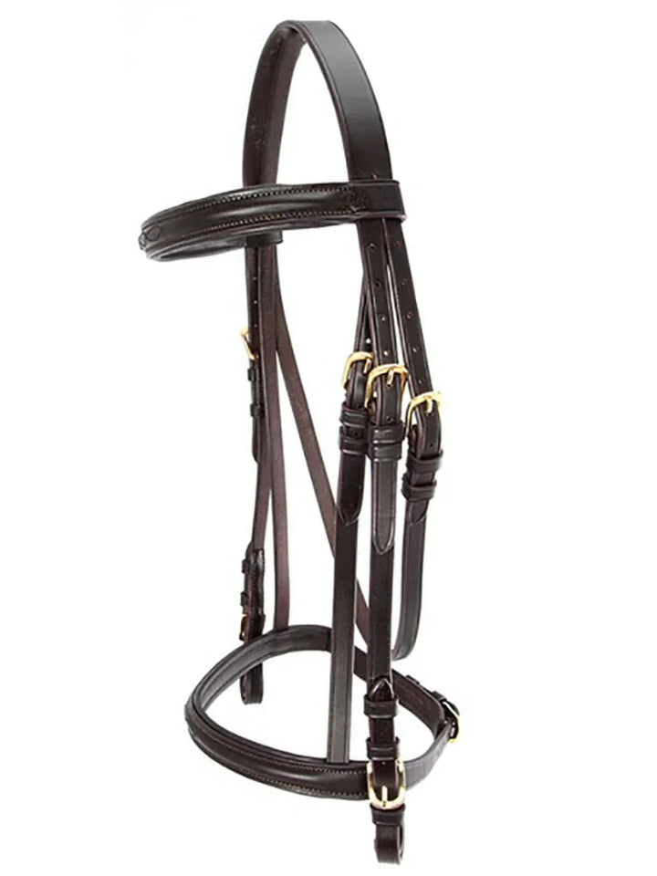 Pinehurst Round Raised Snaffle Bridle Grewal Equestrian