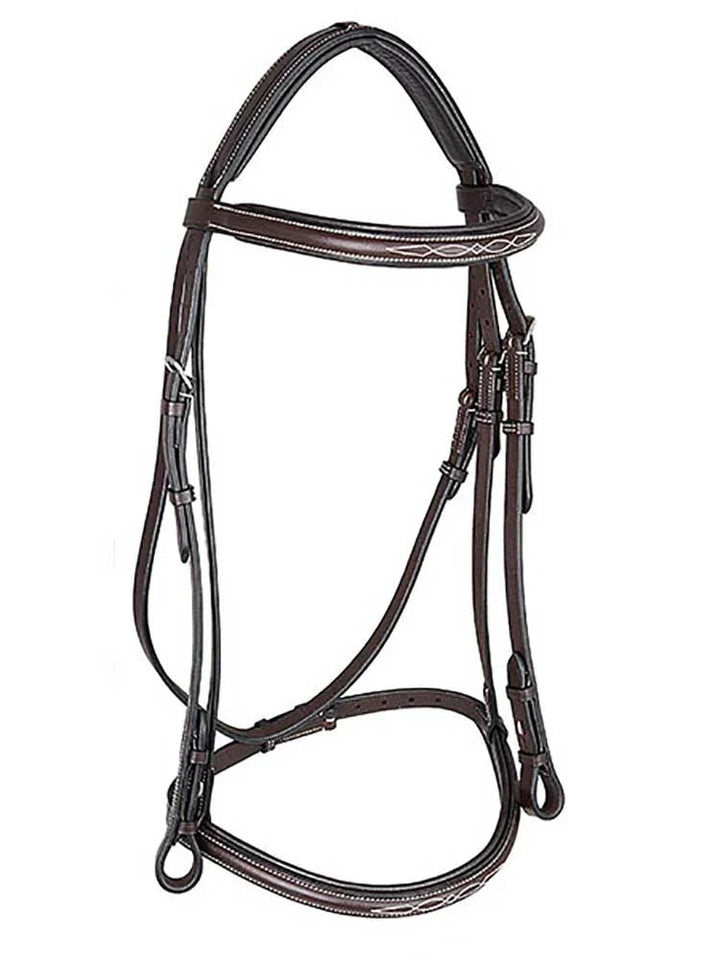 Pinehurst Round Raised Snaffle Bridle Grewal Equestrian