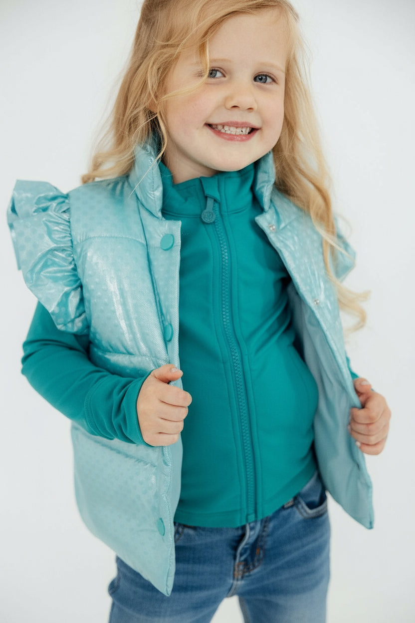 Turquoise Dot Puffer Vest