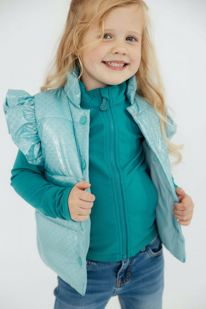 Turquoise Dot Puffer Vest