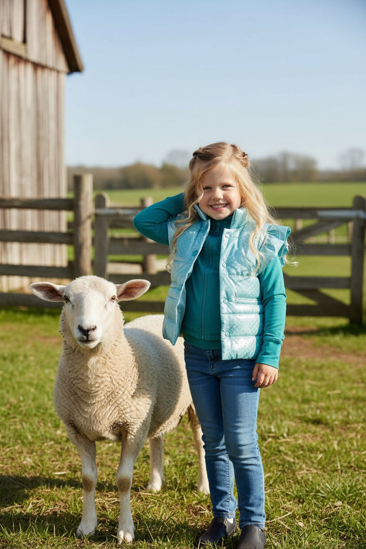Turquoise Dot Puffer Vest
