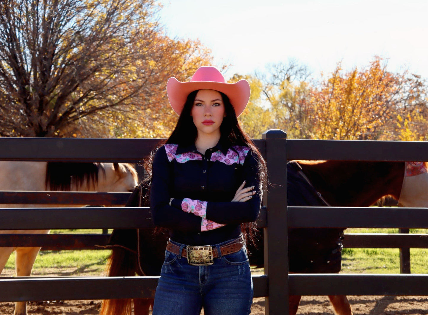 Cherry Groove Western Pearl Snap Rodeo Shirt