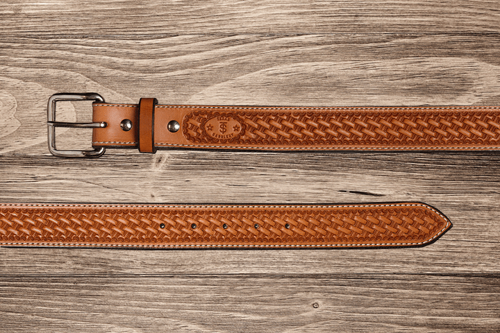 Natural Basket Leather Belt