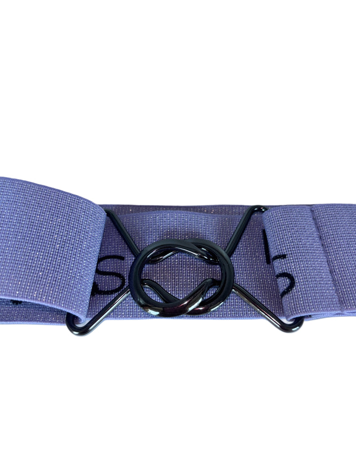 Lilac Sparkle Gunmetal Neon Spur Logo Equestrian Belt