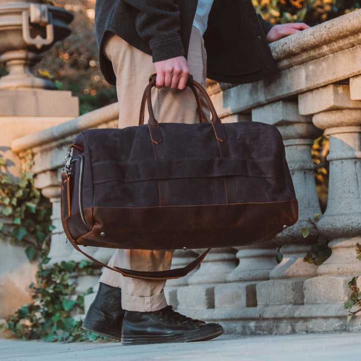 Canvas & Full-Grain Cowhide Leather Weekender Bag
