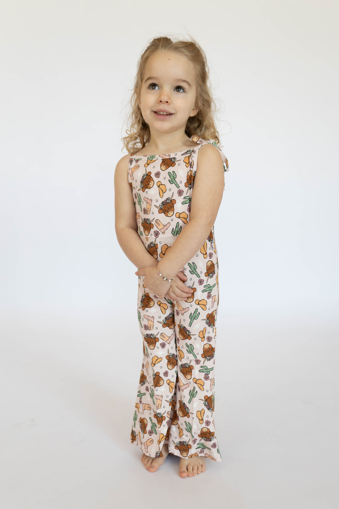 Pink Highland Cow Bell Romper HouseofHenry.co