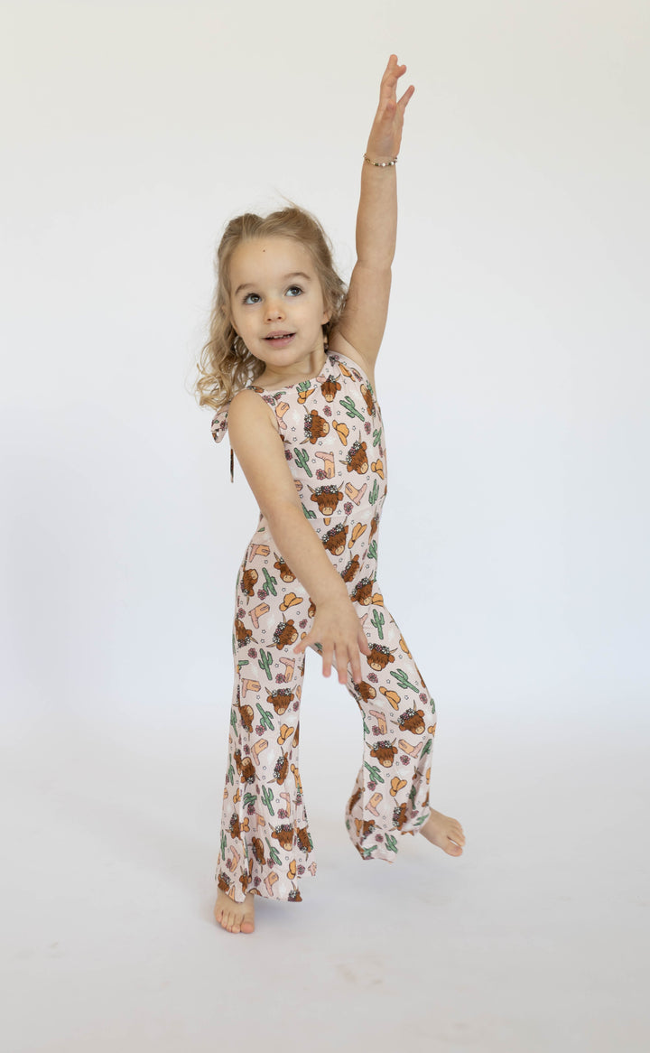 Pink Highland Cow Bell Romper HouseofHenry.co