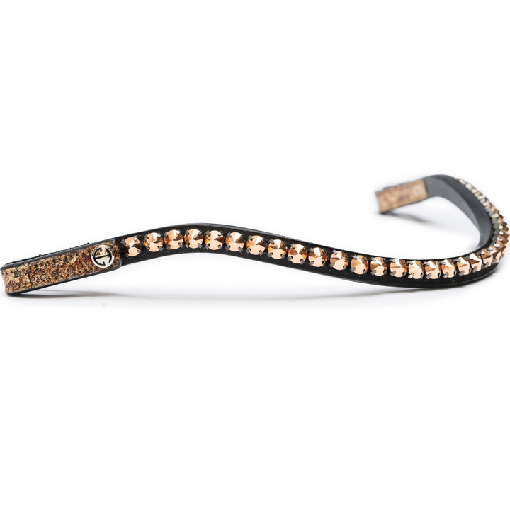 Crystal Slimline Browband with Snaps -24 Karat Magic