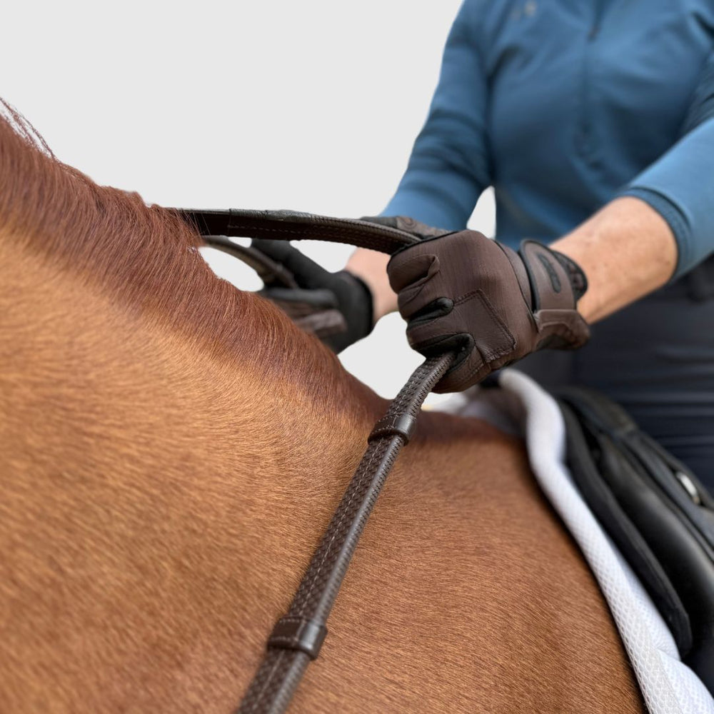 Super Grip Reins -Heavy Rubber Rein for Ultimate Grip- Hand Stops 5" (13cm) Apart CorrectConnect
