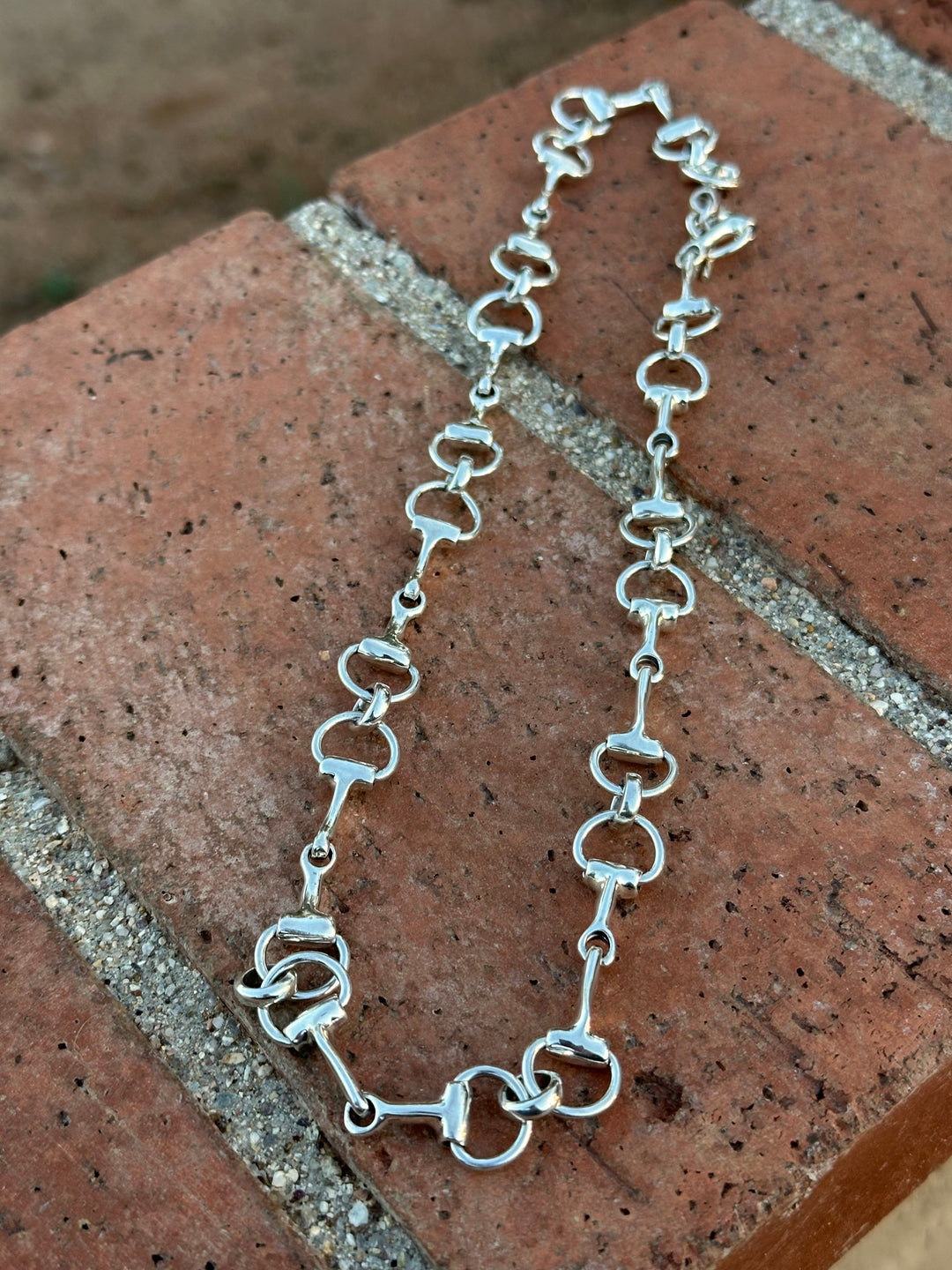 Sterling Silver Snaffle Bit 20” Chain Necklace
