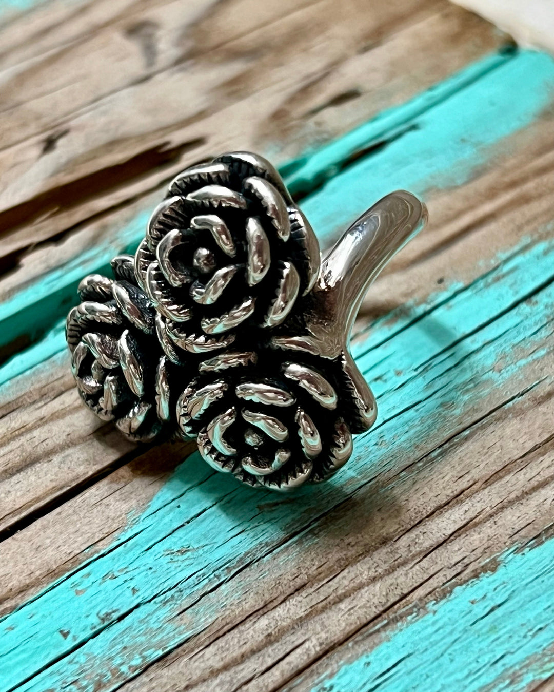 3 Roses Sterling Silver Ring