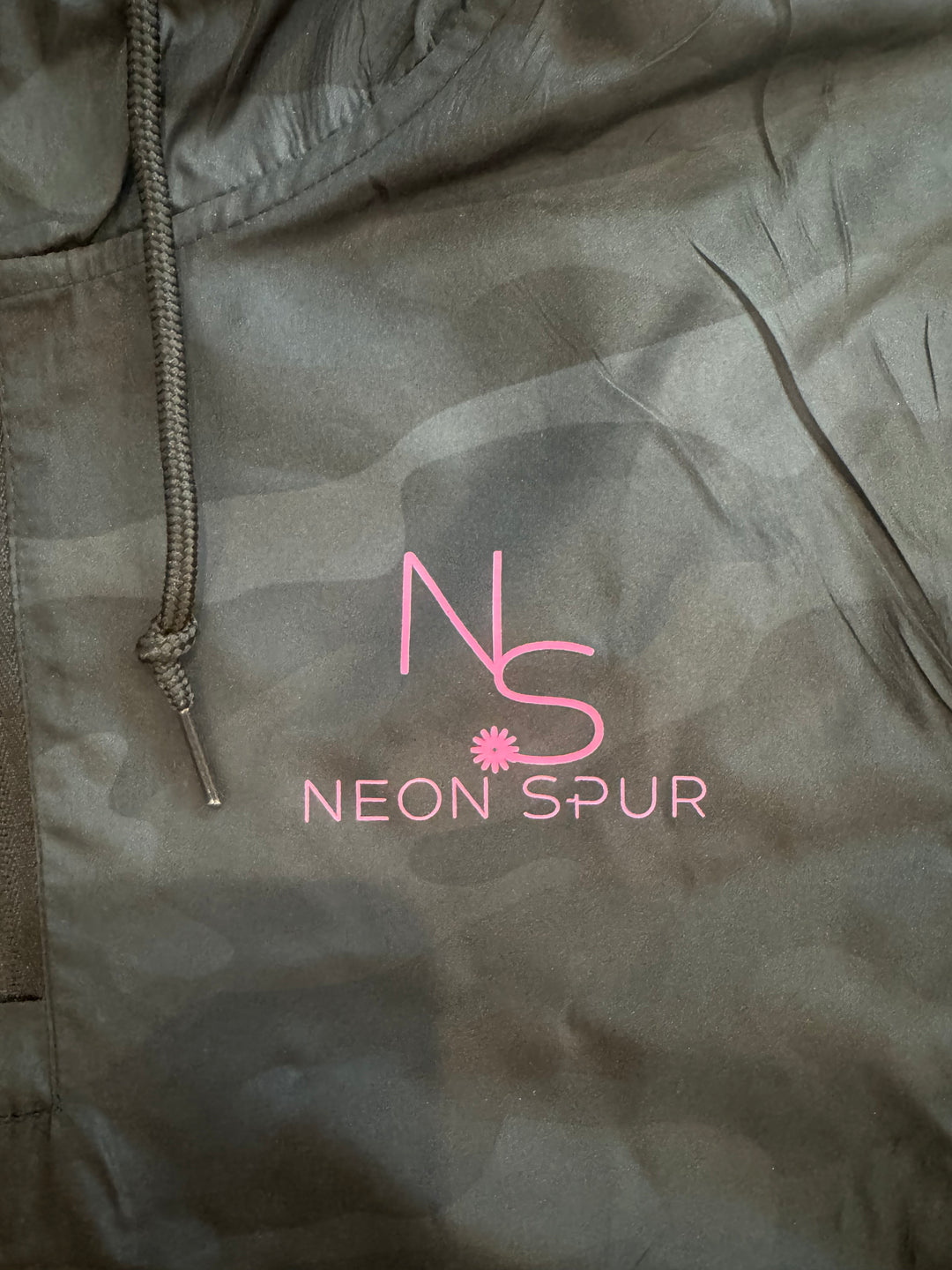 Neon Spur Logo Camo Crop Windbreaker Hoodie *Sample Sale*