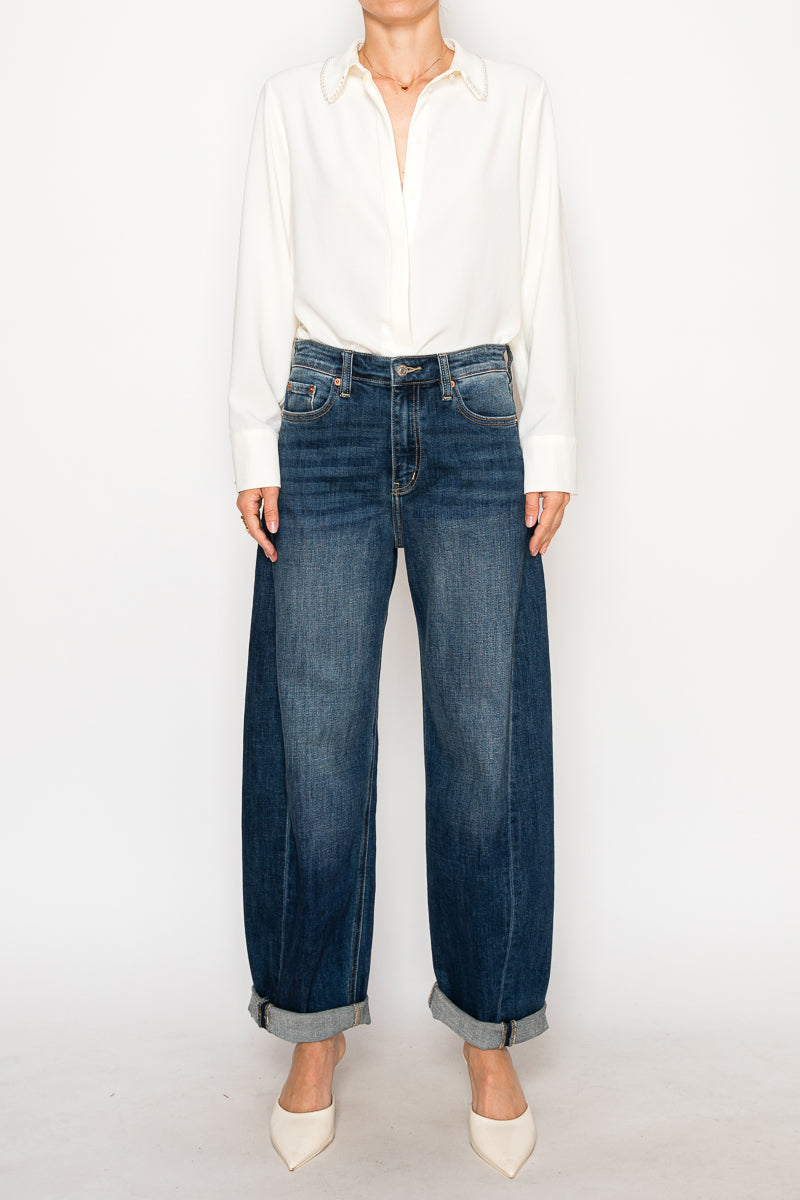 Catalina Relaxed Tapered Dark Wash Barrel Jeans Artemis Vintage