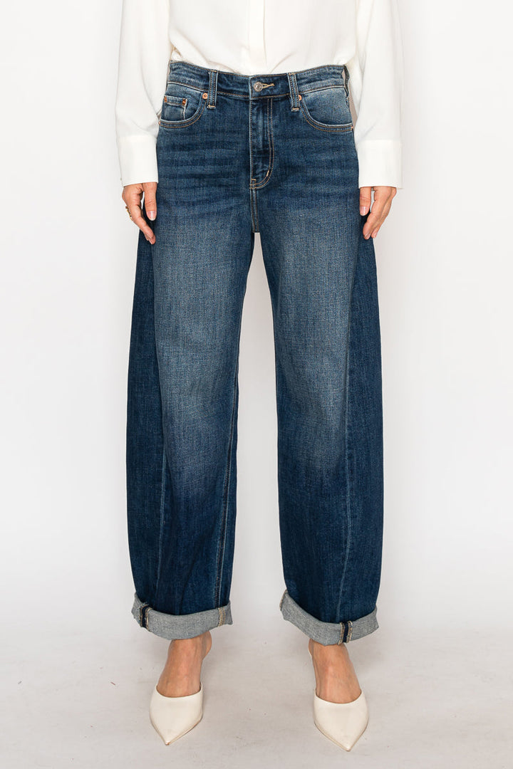 Catalina Relaxed Tapered Dark Wash Barrel Jeans Artemis Vintage