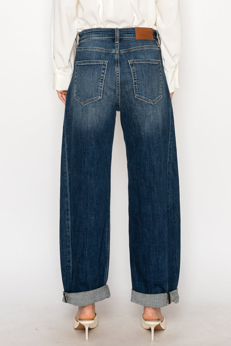 Catalina Relaxed Tapered Dark Wash Barrel Jeans Artemis Vintage