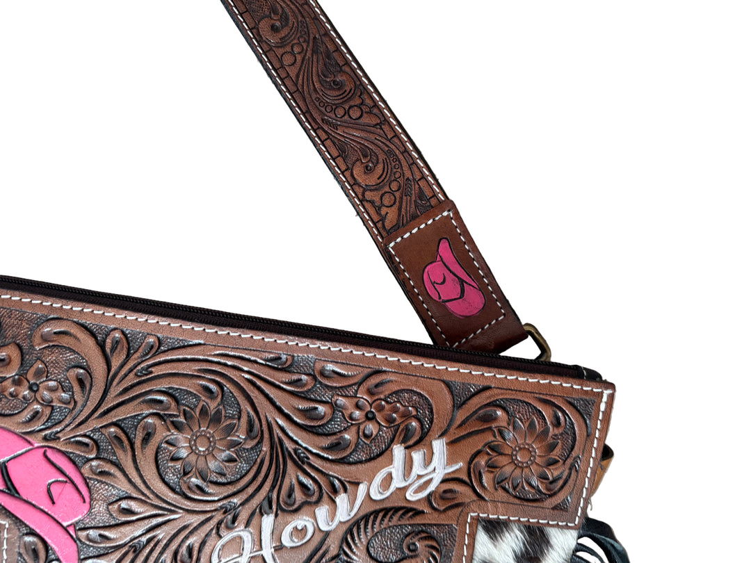 Howdy Tooled Leather Handbag