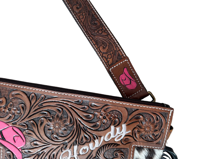 Howdy Tooled Leather Handbag