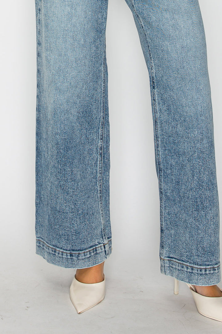 Adjustable Waistband High Rise Baggy Wide Jeans Artemis Vintage