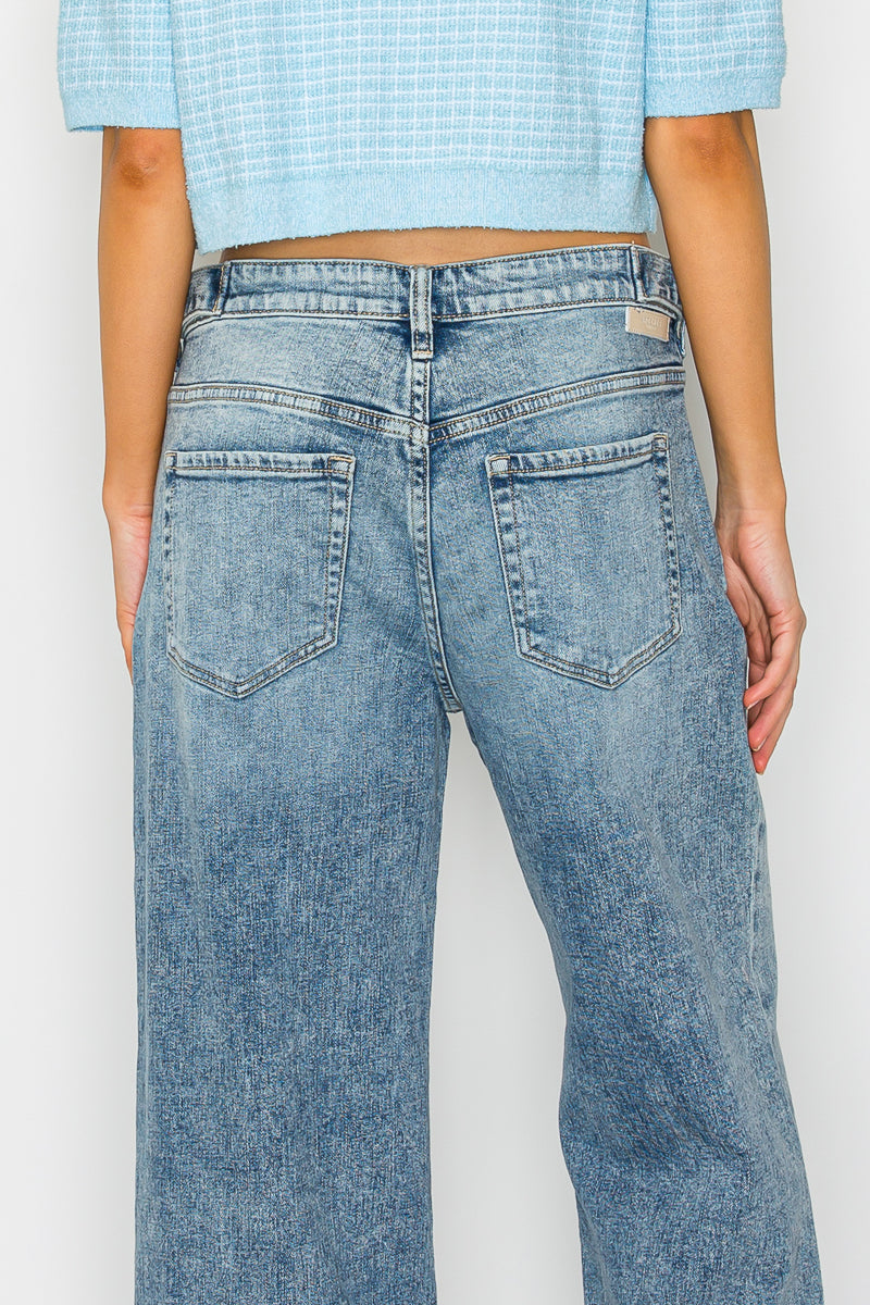Adjustable Waistband High Rise Baggy Wide Jeans Artemis Vintage