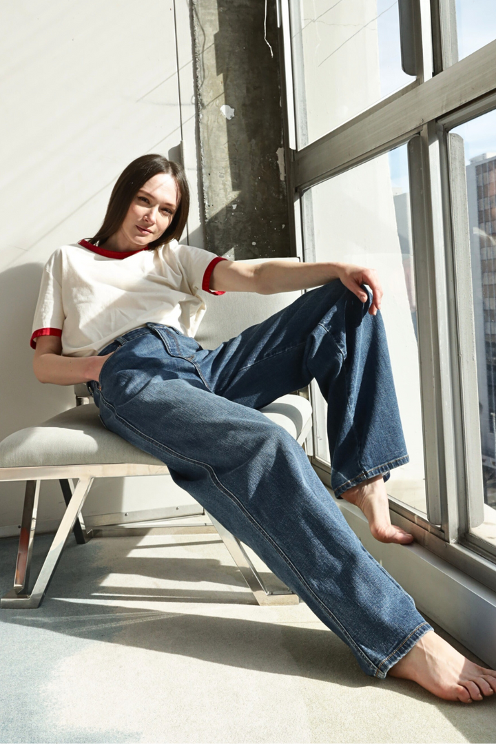 Relaxed High Rise Palazzo Jeans Artemis Vintage
