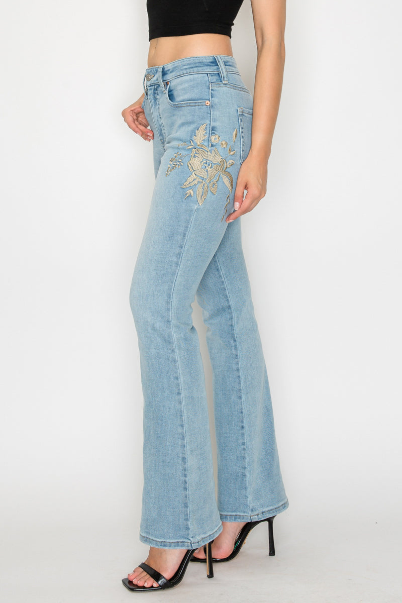 Artemis Vintage High Rise Embroidered Modern Bootcut Jeans Artemis Vintage