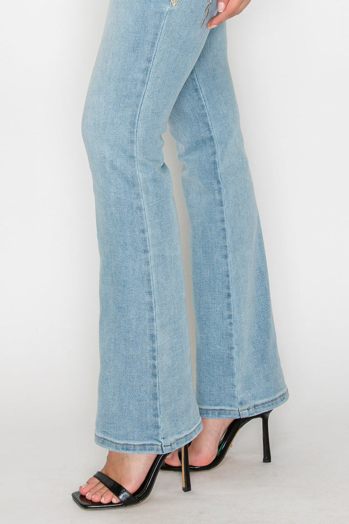 Artemis Vintage High Rise Embroidered Modern Bootcut Jeans Artemis Vintage