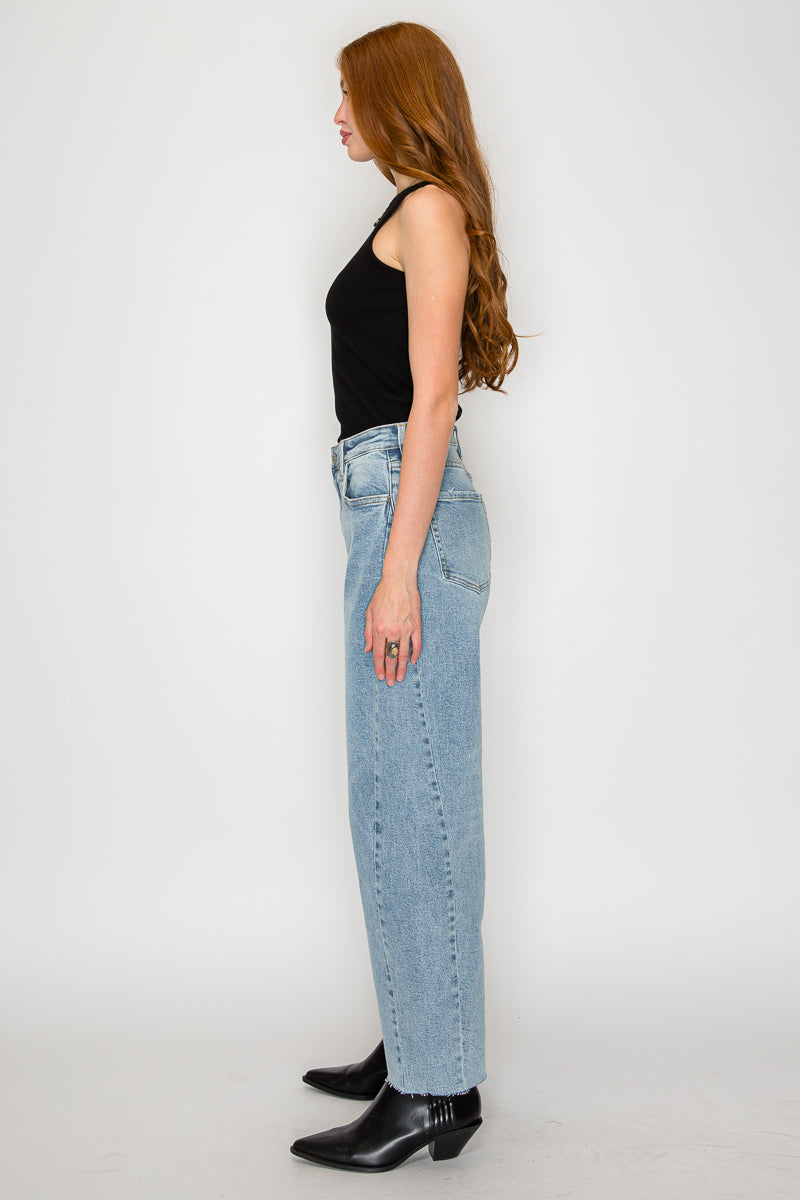 Harlow High Waisted Barrel Jeans Blue by Artemis Artemis Vintage