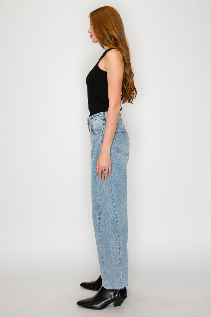 Harlow High Waisted Barrel Jeans Blue by Artemis Artemis Vintage