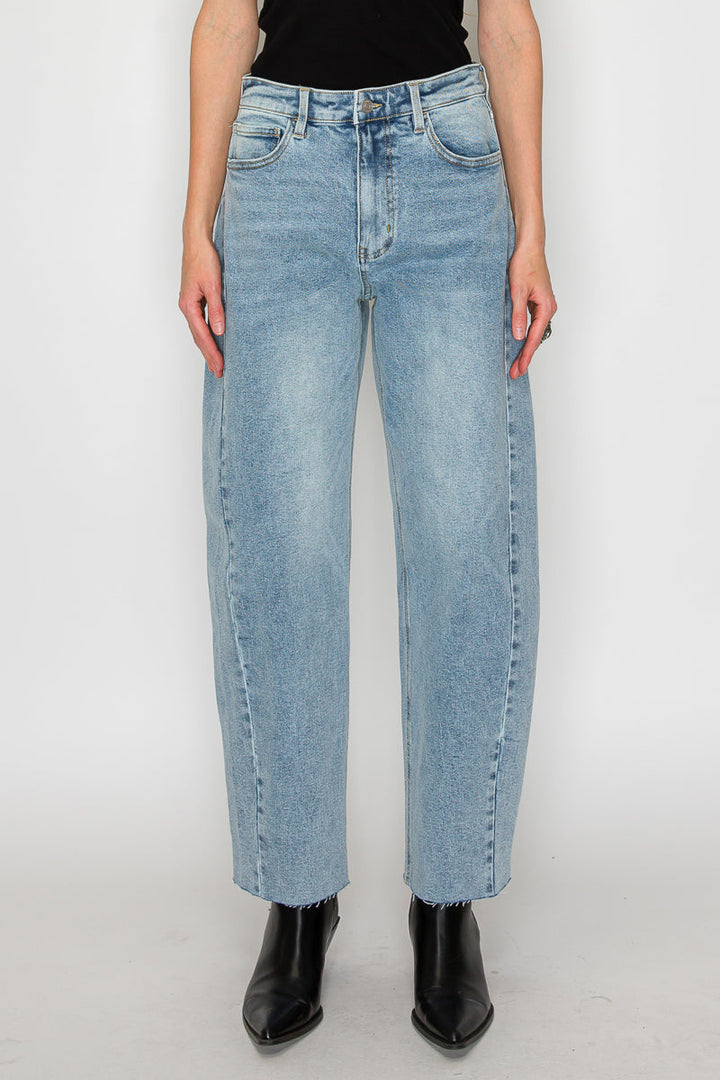 Harlow High Waisted Barrel Jeans Blue by Artemis Artemis Vintage