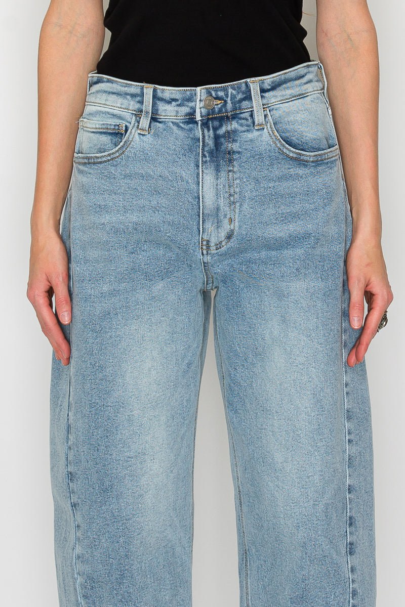 Harlow High Waisted Barrel Jeans Blue by Artemis Artemis Vintage